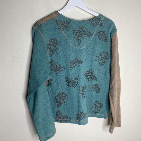 Lucky Charm Cotton Knit Butterfly Cardigan Lightweight Boho Top Y2k Medium - Picture 11 of 13